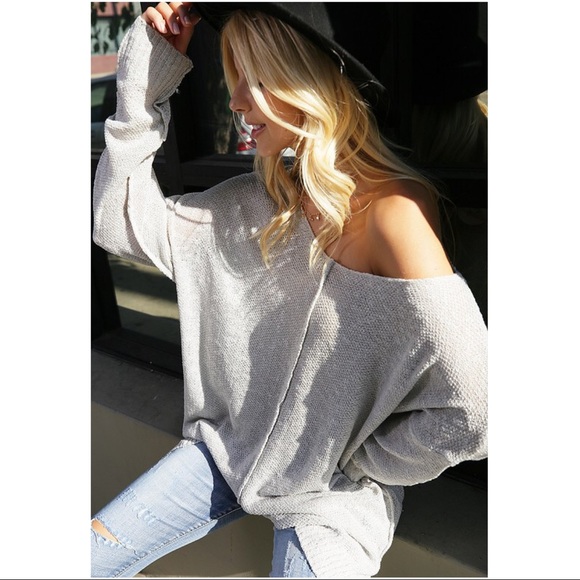 Infinity Raine Sweaters - ✨LAST ONE✨ Light Gray Soft Slouchy Sweater Tunic